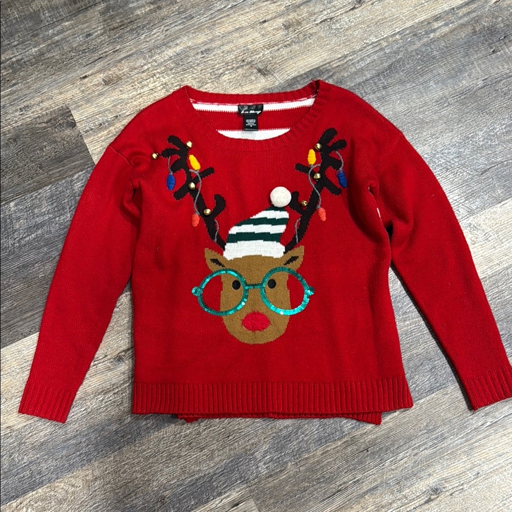 Ugly Christmas sweater Love Always Red Reindeer Sweater